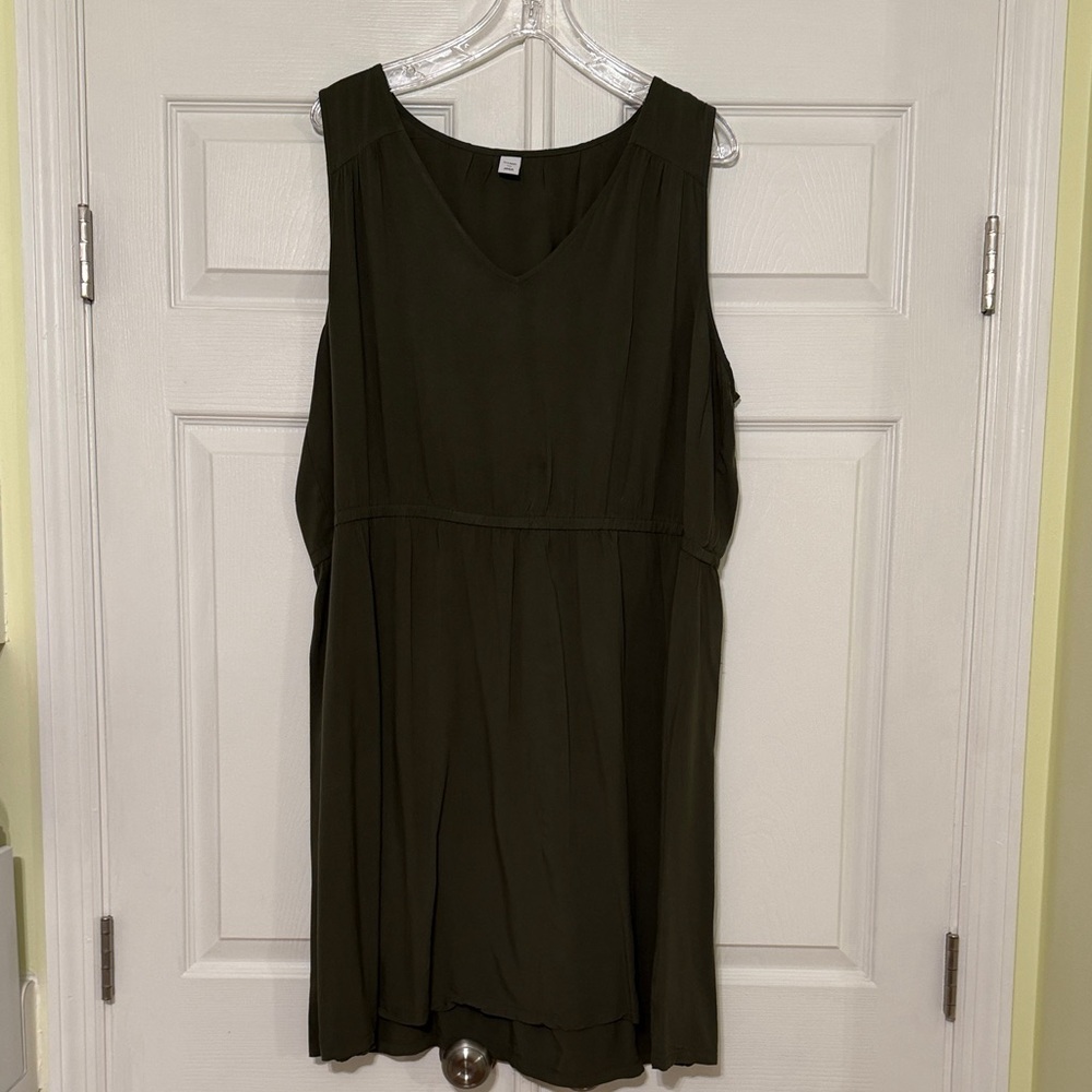 Sleeveless Olive Green Dress